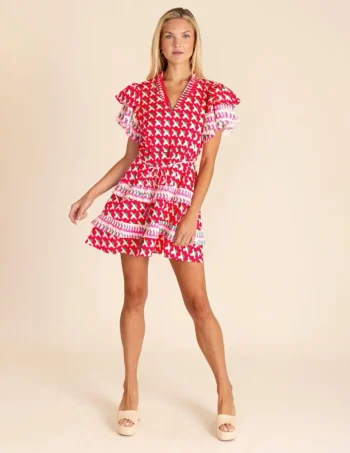 New Alden Adair Courtney Dress Red Pop