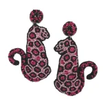 New Allie Beads Pink Leopard Earrings