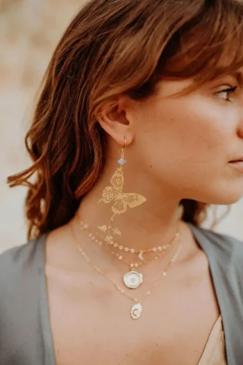 Best Bohindie Stream Heart Work Earrings