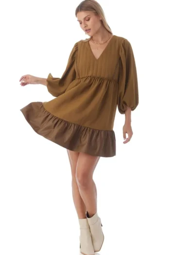 Hot Crosby By Mollie Burch Addison Dress - Sepia
