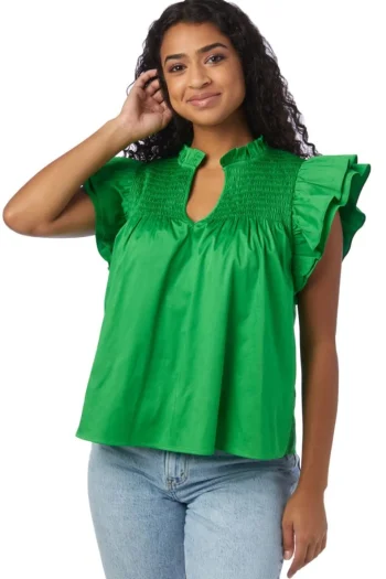 Discount Crosby By Mollie Burch Layla Top - Bright Fern