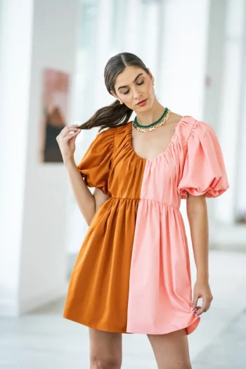 Online Crosby By Mollie Burch Raines Dress Salmon/Clay