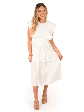Hot Emily McCarthy Chloe Dress White Linen