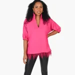 Discount Emily McCarthy Poppy Top Fuchsia Feather