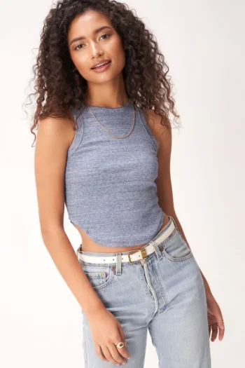 Hot Project Social T Dasha Tank Navy Peony