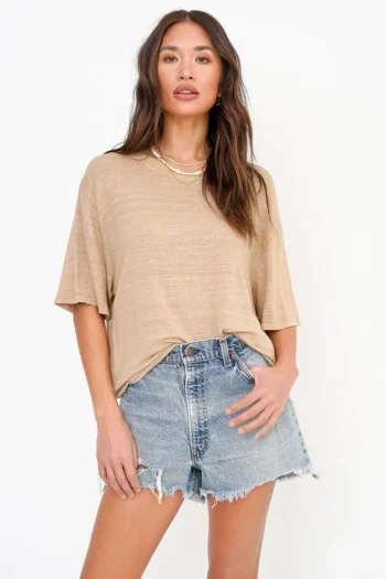 Best Project Social T Edie Linen Boyfriend Tee