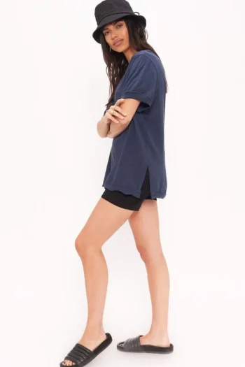 Hot Project Social T Knock Out Tee Navy Peony