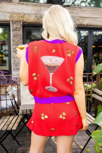 Fashion Queen Of Sparkles Espresso Martini Queen Sweater Vest