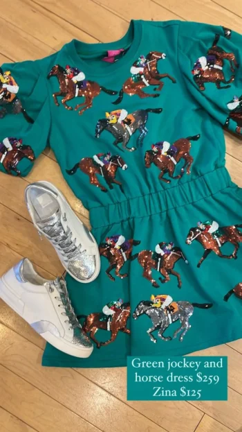 Discount Queen Of Sparkles Green Horse & Jockey Dress