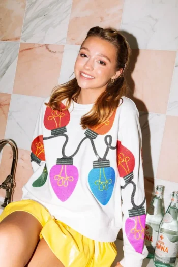 Sale Queen Of Sparkles White Christmas Lights Sweatshirt