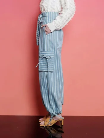 Best Sister Jane Cleo Striped Cargo Trousers