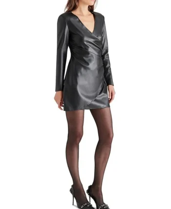 Online Steve Madden Sandy Long Sleeve Faux Leather Minidress