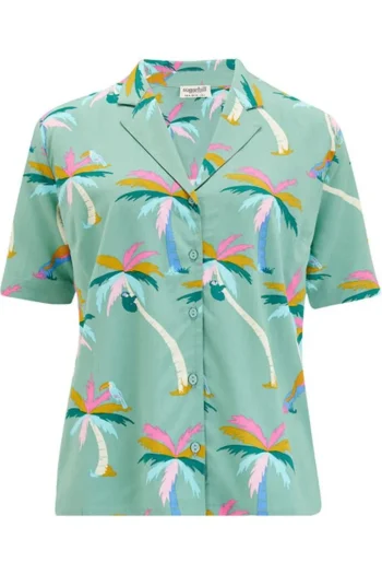 Clearance Sugarhill Brighton Santana Shirt - Green, Rainbow Palms